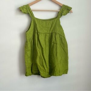 Green Ruffle Strap Tank Top